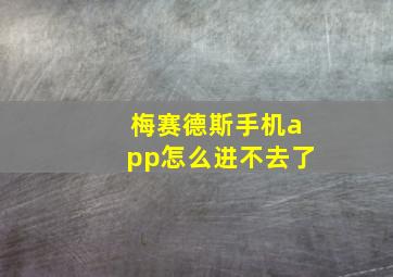 梅赛德斯手机app怎么进不去了