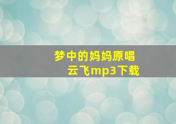 梦中的妈妈原唱云飞mp3下载