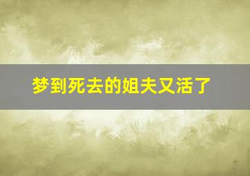 梦到死去的姐夫又活了