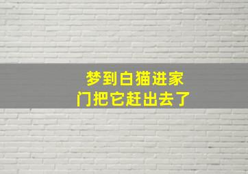 梦到白猫进家门把它赶出去了