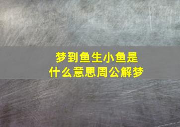 梦到鱼生小鱼是什么意思周公解梦