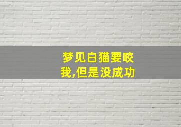 梦见白猫要咬我,但是没成功