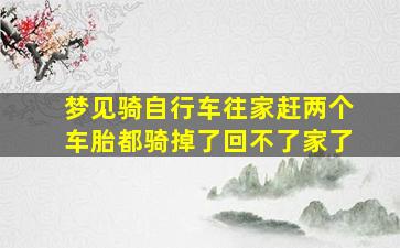 梦见骑自行车往家赶两个车胎都骑掉了回不了家了