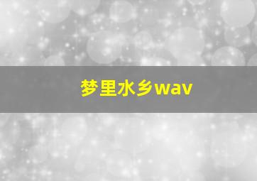 梦里水乡wav