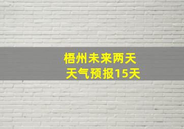 梧州未来两天天气预报15天