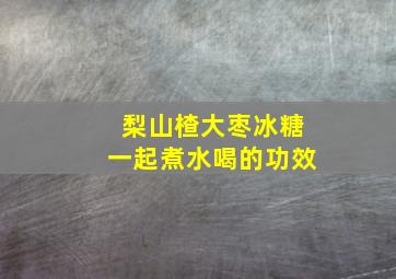 梨山楂大枣冰糖一起煮水喝的功效