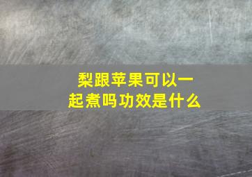 梨跟苹果可以一起煮吗功效是什么