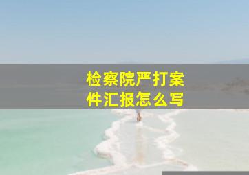 检察院严打案件汇报怎么写