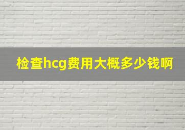 检查hcg费用大概多少钱啊