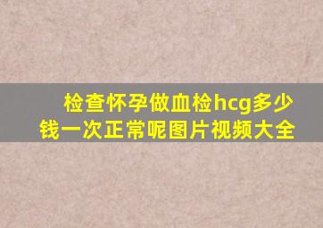 检查怀孕做血检hcg多少钱一次正常呢图片视频大全