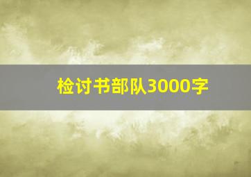 检讨书部队3000字