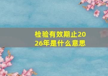 检验有效期止2026年是什么意思