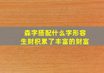 森字搭配什么字形容生财积累了丰富的财富