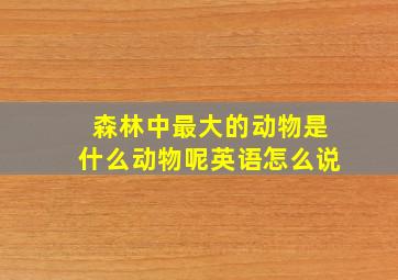 森林中最大的动物是什么动物呢英语怎么说