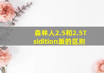 森林人2.5和2.5Tsidition版的区别