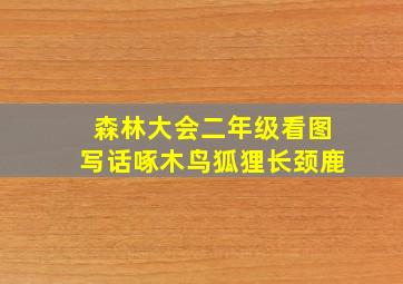 森林大会二年级看图写话啄木鸟狐狸长颈鹿