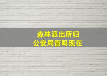 森林派出所归公安局管吗现在