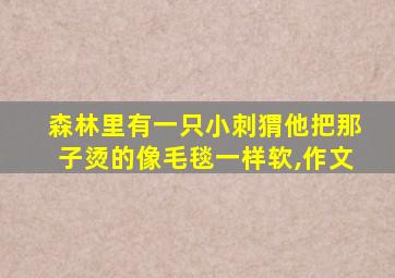 森林里有一只小刺猬他把那子烫的像毛毯一样软,作文