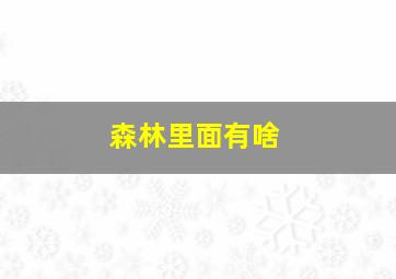 森林里面有啥