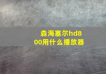 森海塞尔hd800用什么播放器