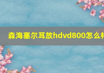 森海塞尔耳放hdvd800怎么样