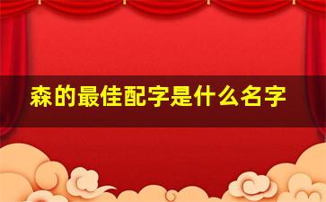 森的最佳配字是什么名字