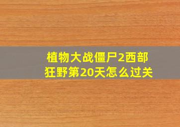 植物大战僵尸2西部狂野第20天怎么过关