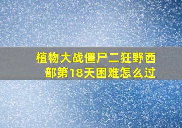 植物大战僵尸二狂野西部第18天困难怎么过