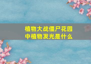 植物大战僵尸花园中植物发光是什么