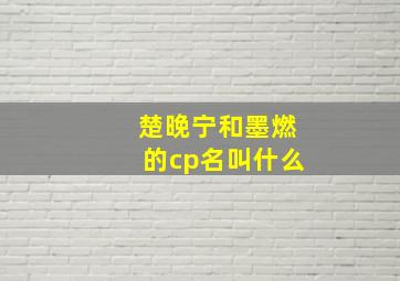 楚晚宁和墨燃的cp名叫什么