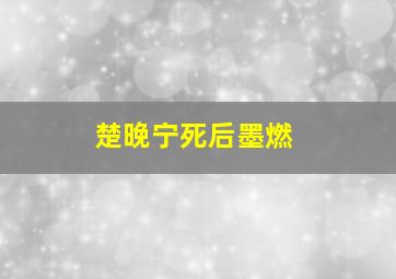 楚晚宁死后墨燃