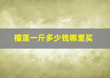 榴莲一斤多少钱哪里买