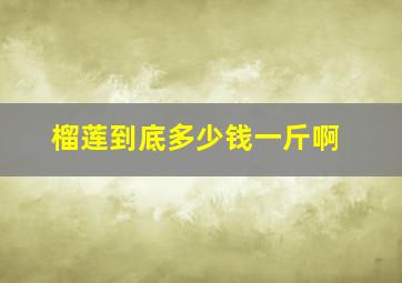 榴莲到底多少钱一斤啊