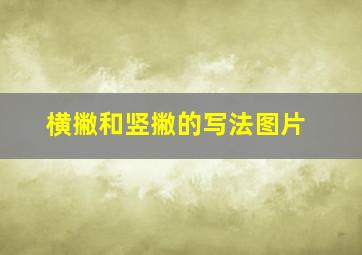 横撇和竖撇的写法图片