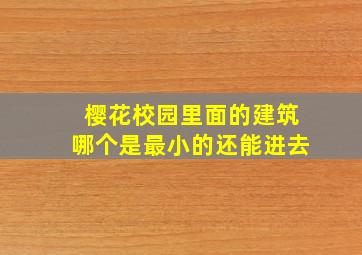 樱花校园里面的建筑哪个是最小的还能进去