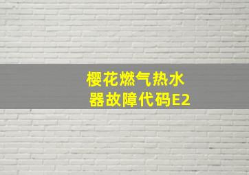 樱花燃气热水器故障代码E2