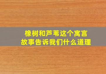 橡树和芦苇这个寓言故事告诉我们什么道理