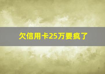 欠信用卡25万要疯了