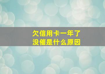 欠信用卡一年了没催是什么原因