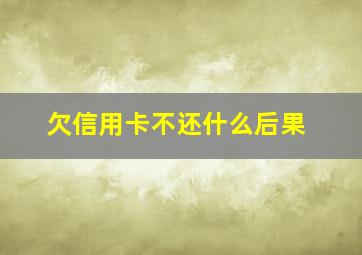 欠信用卡不还什么后果