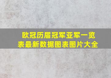 欧冠历届冠军亚军一览表最新数据图表图片大全