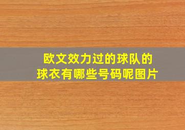 欧文效力过的球队的球衣有哪些号码呢图片