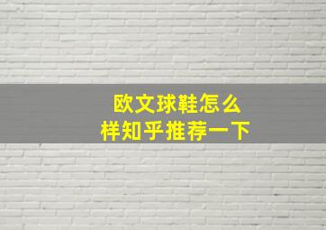 欧文球鞋怎么样知乎推荐一下