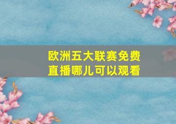 欧洲五大联赛免费直播哪儿可以观看