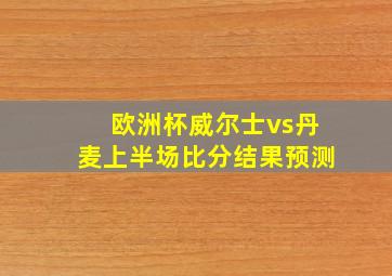 欧洲杯威尔士vs丹麦上半场比分结果预测