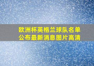 欧洲杯英格兰球队名单公布最新消息图片高清