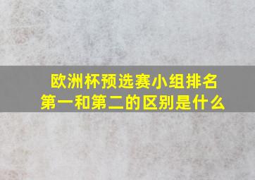 欧洲杯预选赛小组排名第一和第二的区别是什么