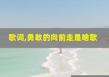 歌词,勇敢的向前走是啥歌