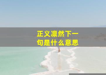 正义凛然下一句是什么意思