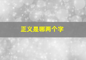 正义是哪两个字